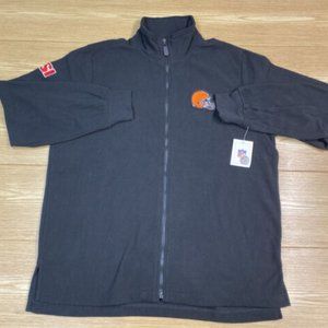 Mens Fleece Jacket NFL Cleveland Browns XL Full Zip Collared Tracksuit Top NWT